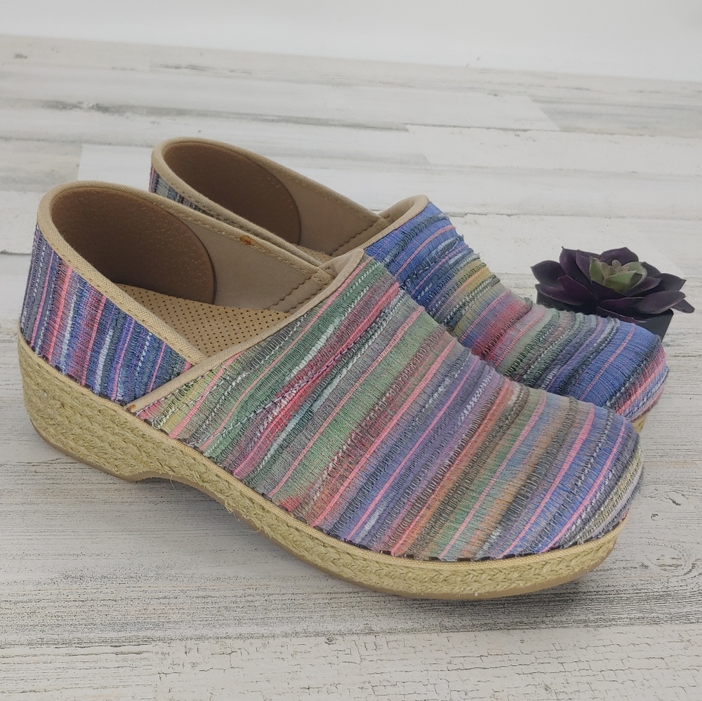 Dansko Multicolor Striped Mules